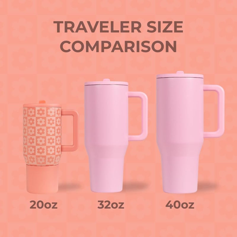 Hydro Jug Kids - 20 oz Insulated Kids Water Bottle with Flip Straw & Handle | Leak-Proof & Durable | Perfect for School, Sports, Lunch, Travel & Camp, Daisy Checkers - Image 3